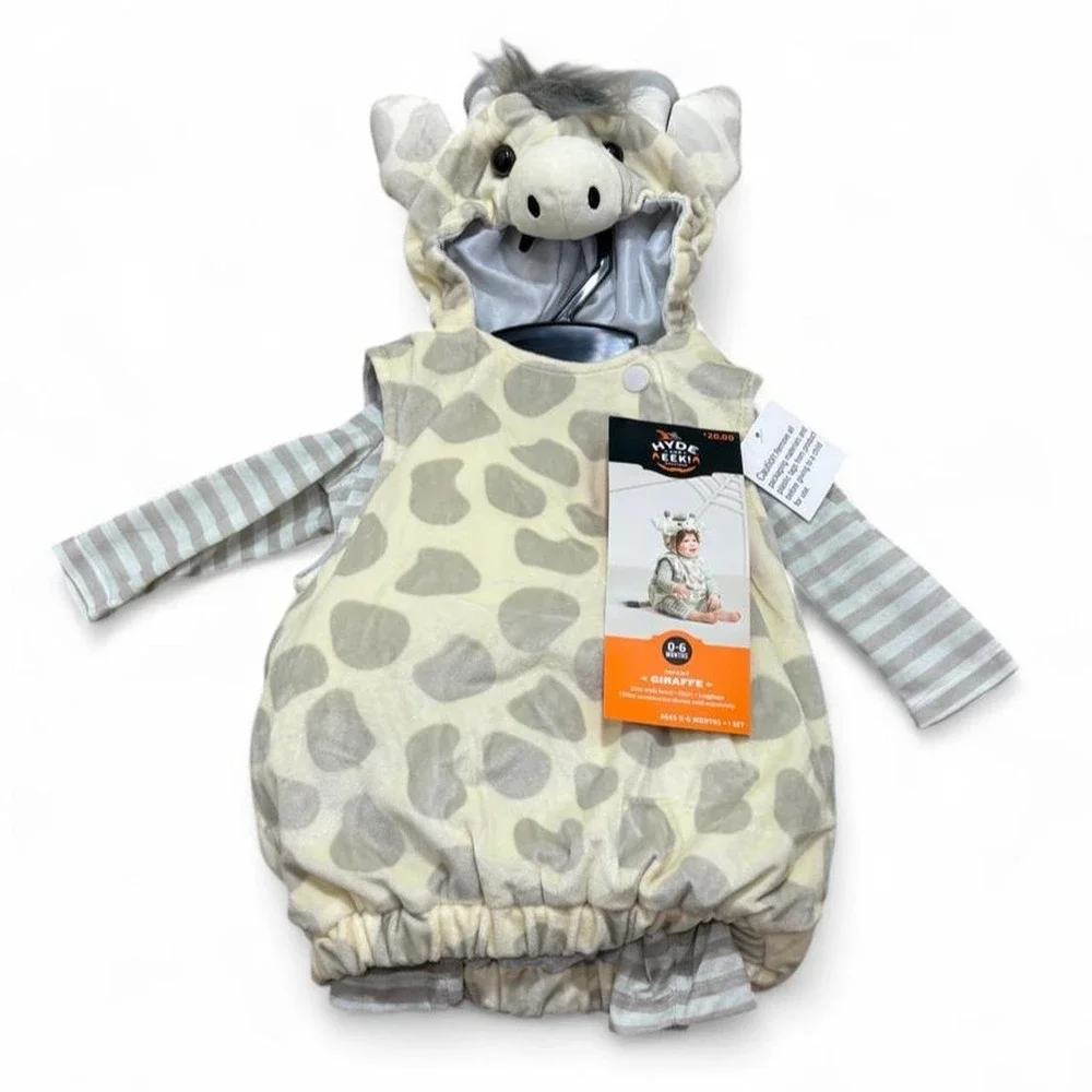 NWT Baby Giraffe Plush Onesie Safari Halloween Costume Cosplay Cozy 0-6M